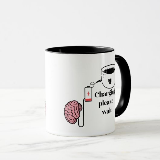 Funny Exhausted Brain Coffee Mug (Devant droit)