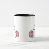 Funny Exhausted Brain Coffee Mug Mok (Midden)