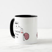 Funny Exhausted Brain Coffee Mug Mok (Voorkant links)