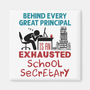 Funny Exhausted School Secretary-waardering Magneet