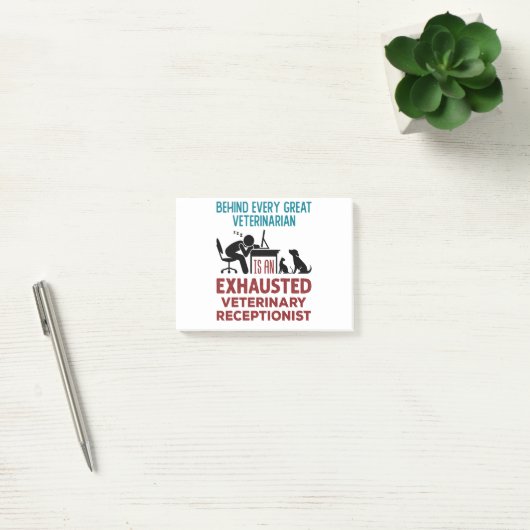 Funny Exhausted Veterinary Receptionist Post-it® Notes (Kantoor)