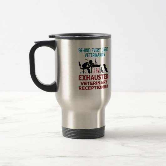 Funny Exhausted Veterinary Receptionist Two-Tone Reisbeker (Links)