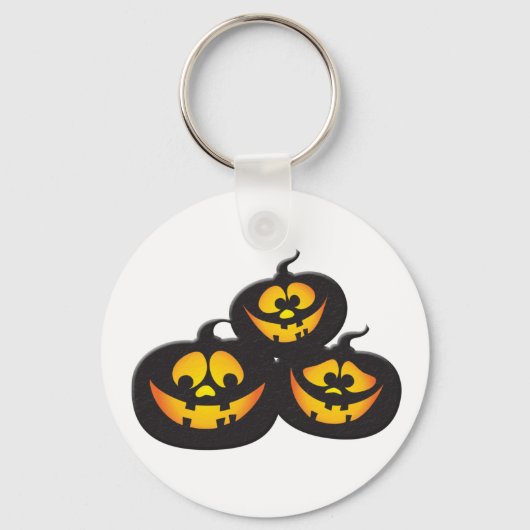 Funny Expressions Halloween Pumpkins Sleutelhanger (Voorkant)
