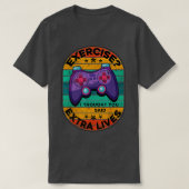 Funny Extra Lives Video Game Controller Retro Boy T-shirt (Design voorkant)
