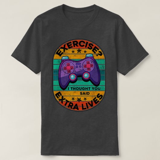 Funny Extra Lives Video Game Controller Retro Boy T-shirt (Design voorkant)