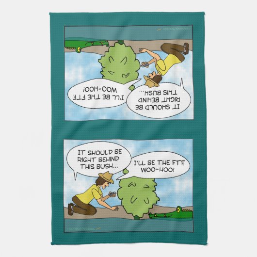 Funny Extreme Cache Geocaching Cadeaubon Custom Theedoek (Verticaal)