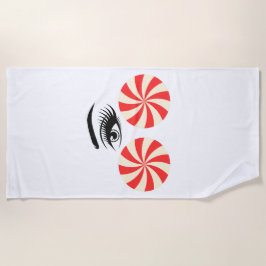 Funny Eye Candy Beach Towel for Women Strandlaken