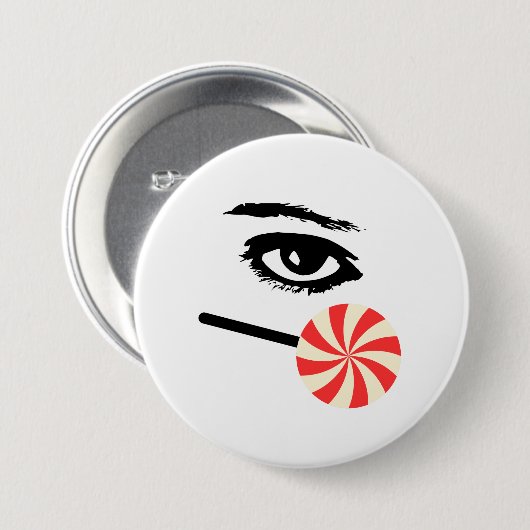Funny Eye Candy Button for Men – Bold & Playful (Voorkant /achterkant)