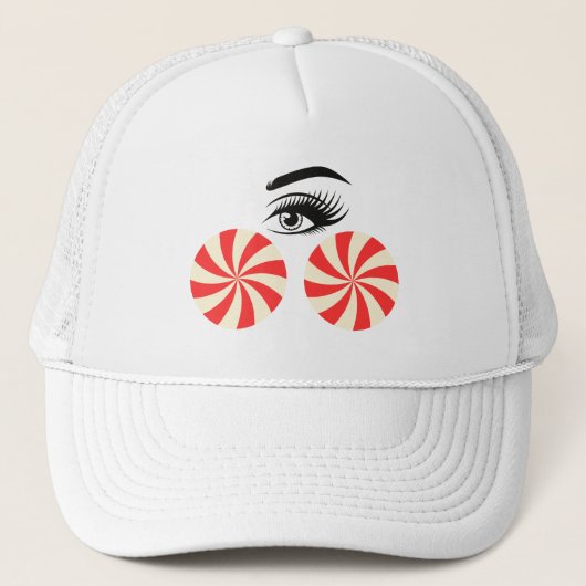 Funny Eye Candy Hat for Women Trucker Pet (Voorkant)