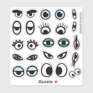 Funny Eyeball Cartoon Eyes Sticker Set