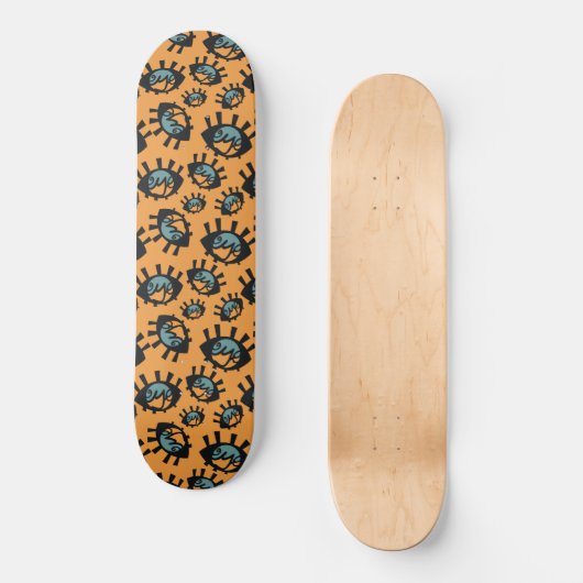 Funny Eyes Pattern Skateboard (Voorkant)