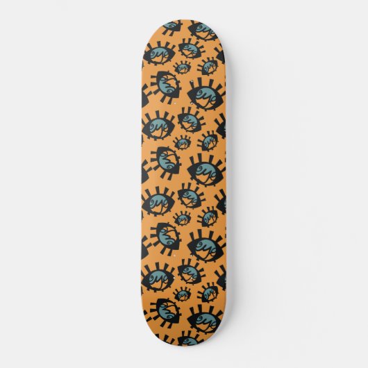 Funny Eyes Pattern Skateboard (Voorkant)