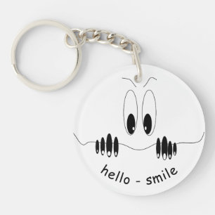 Funny Eyes Sleutelhanger Smile - Aangepaste tekst