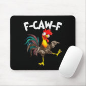 Funny F-awk-f Chicken F-caw-f Rooster Pun Retro Muismat (Met muis)