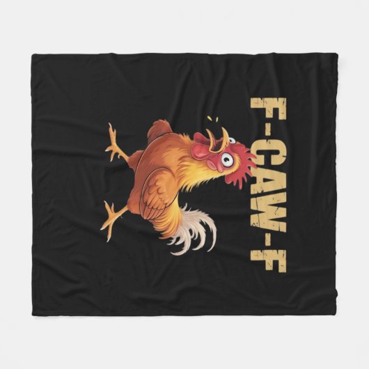 Funny F-Caw-F Chicken Funny Trendy Fleece Deken (Voorkant (Horizontaal))