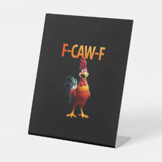 Funny F Caw F Chicken Gothic Vintage Style Reclamebord Met Voetstuk