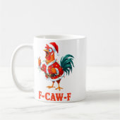 Funny F-caw-f Chicken Humor Santa Rooster Christma Koffiemok (Links)
