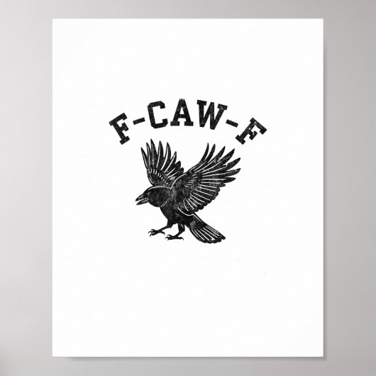 Funny F-Caw-F Crow Aesthetic Style Poster (Voorkant)