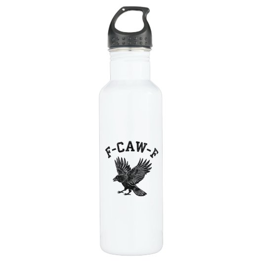 Funny F-Caw-F Crow Aesthetic Style Waterfles (Voorkant)