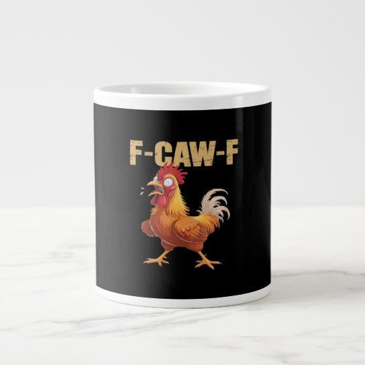 Funny F-Caw-F Crow Humor Gothic Extra Grote Beker (Voorkant)