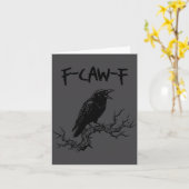 Funny F Caw F Crow Raven Pun Kaart (Gele Bloem)
