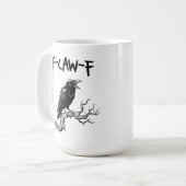 Funny F-Caw-F Crow Raven Pun Koffiemok (Voorkant links)