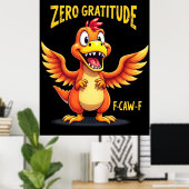 Funny F-CAW-F Dinosaur FCAWF Dinosaur Thanksgiving Poster (Thuiskantoor)
