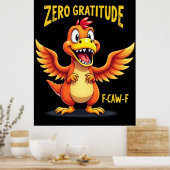 Funny F-CAW-F Dinosaur FCAWF Dinosaur Thanksgiving Poster (Keuken)