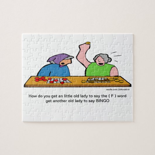 Funny F Word Bingo Cartoon Puzzle Legpuzzel (Horizontaal)