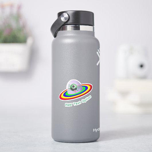 Funny Face Alien Spaceship Sticker (HydroFlask)