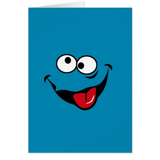 Funny face cartoon blue background (Voorkant)