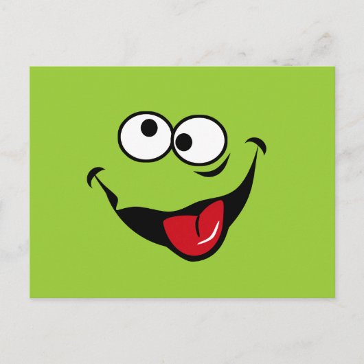 Funny face cartoon blue background briefkaart (Voorkant)