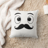 Funny Face Coussin avec Moustache - mignonne et Wh (Couverture)
