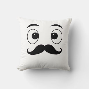 Funny Face Coussin avec Moustache - mignonne et Wh