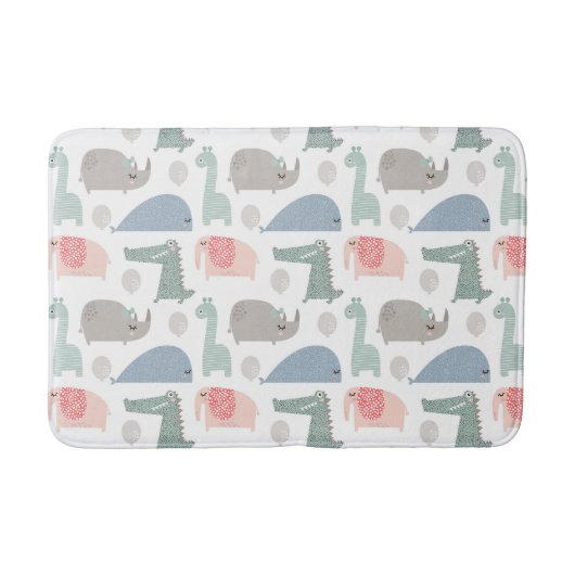 Funny Face Cute Doodle Animal Patroon Badmat (Voorkant)