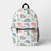 Funny Face Cute Doodle Animal Patroon Bedrukte Rugzak (Voorkant)