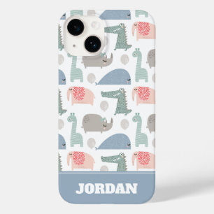 Funny Face Cute Doodle Animal Patroon Case-Mate iPhone 14 Hoesje
