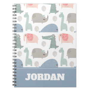 Funny Face Cute Doodle Animal Patroon Notitieboek