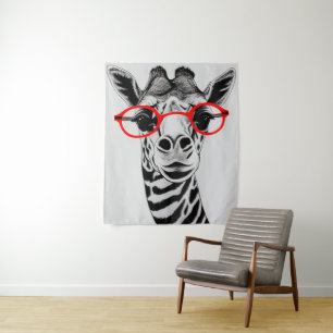 Funny Face Expression Giraffe NFT Art Download Ta Wandkleed