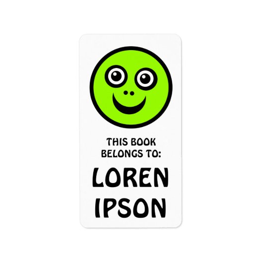 Funny Face - Green - Book Bord Etiket (Voorkant)