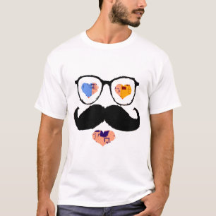 Funny Face met Mustache 2 T-shirt