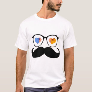 Funny Face met Mustache 3 T-shirt