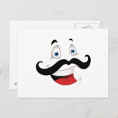Funny Face met Mustache Briefkaart (Voorkant / Achterkant)