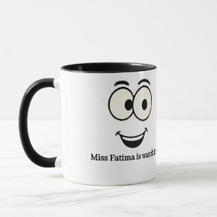 Funny Face Mok – Aangepaste tekst   Ogen en glimla