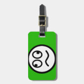 Funny Face on Green Background Bagagelabel (Voorkant verticaal)