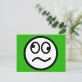 Funny Face on Green Background Briefkaart (Staand voorkant)