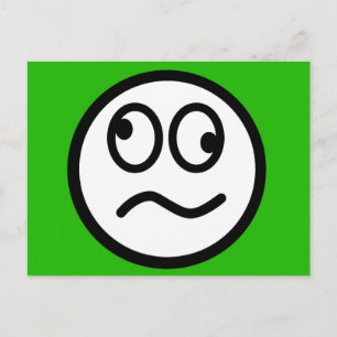 Funny Face on Green Background Briefkaart
