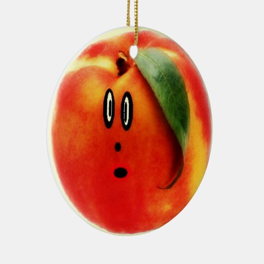 Funny Face Peach Keramisch Ornament (Rechts)