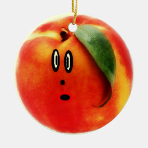 Funny Face Peach Keramisch Ornament