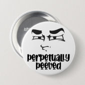 Funny Face Peeved Button (Voorkant /achterkant)